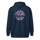 Vet Receptionist circle paws pattern Unisex Zip Hoodie-I love Veterinary
