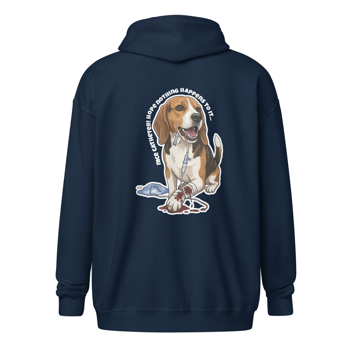 Nice catheter! Unisex Zip Hoodie-I love Veterinary