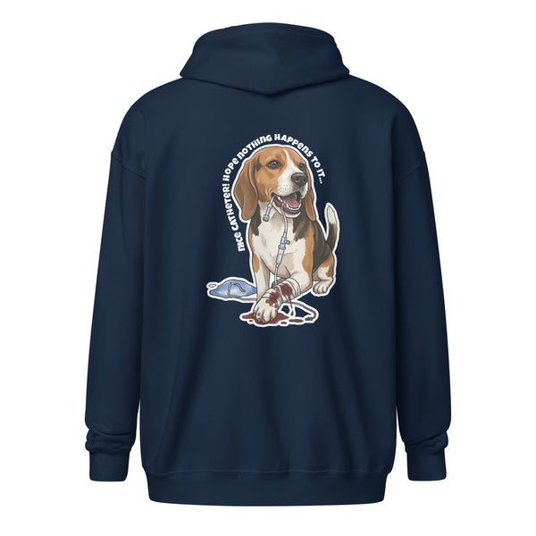 Nice catheter! Unisex Zip Hoodie-I love Veterinary