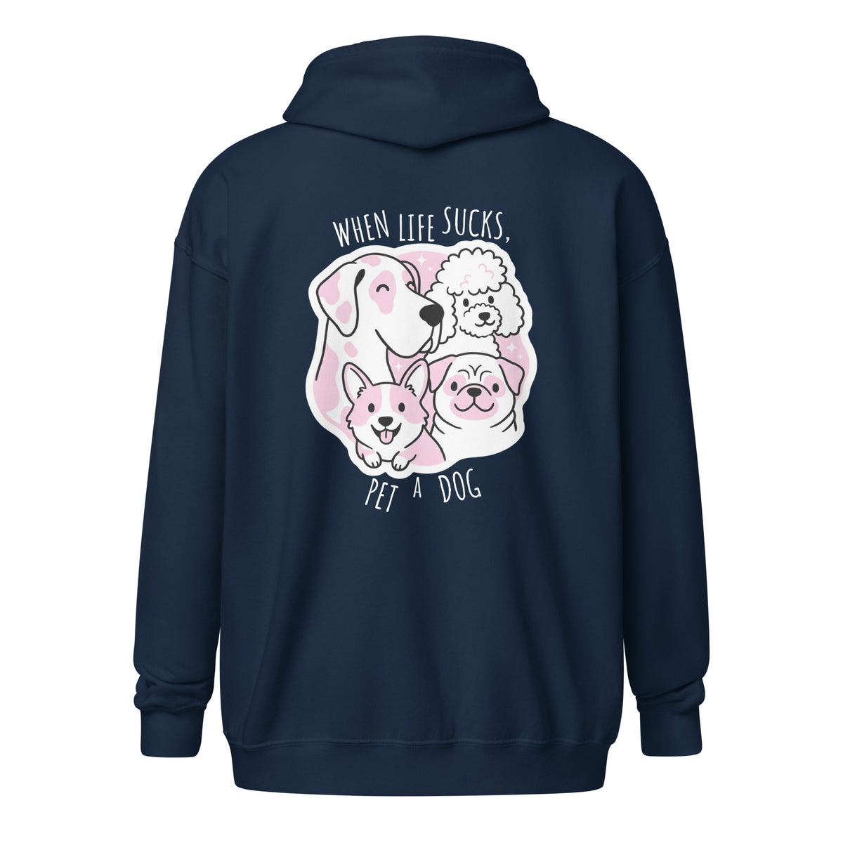 When life sucks pet a dog Unisex Zip Hoodie-I love Veterinary