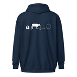 Cow pulse Unisex Zip Hoodie