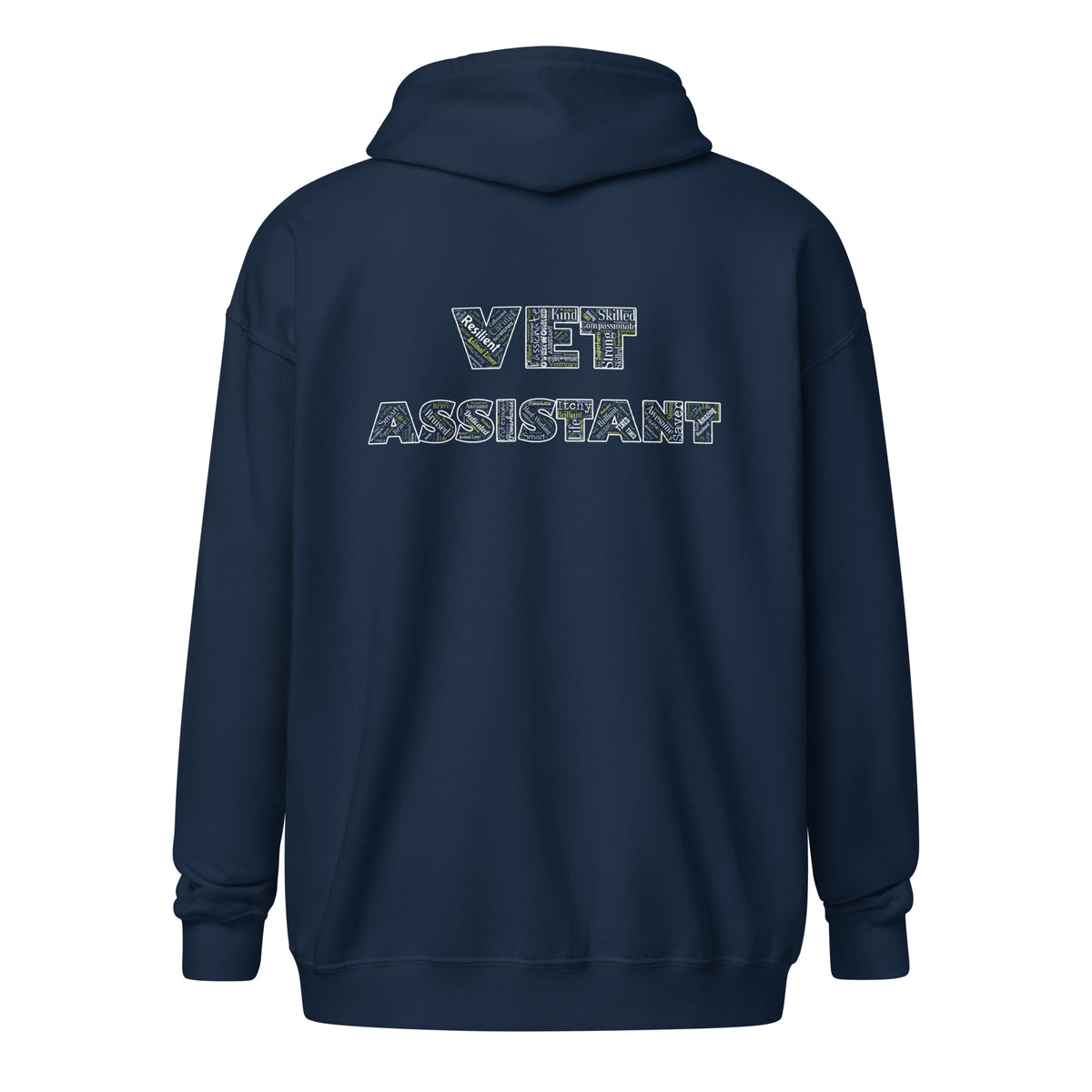 Vet Assistant Typography Unisex Zip Hoodie