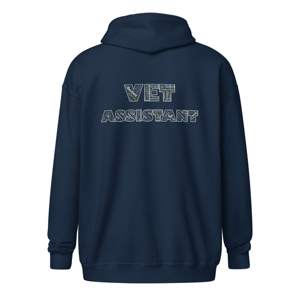 Vet Assistant Typography Unisex Zip Hoodie