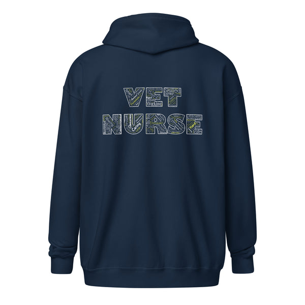 Vet Nurse Typography Unisex Zip Hoodie