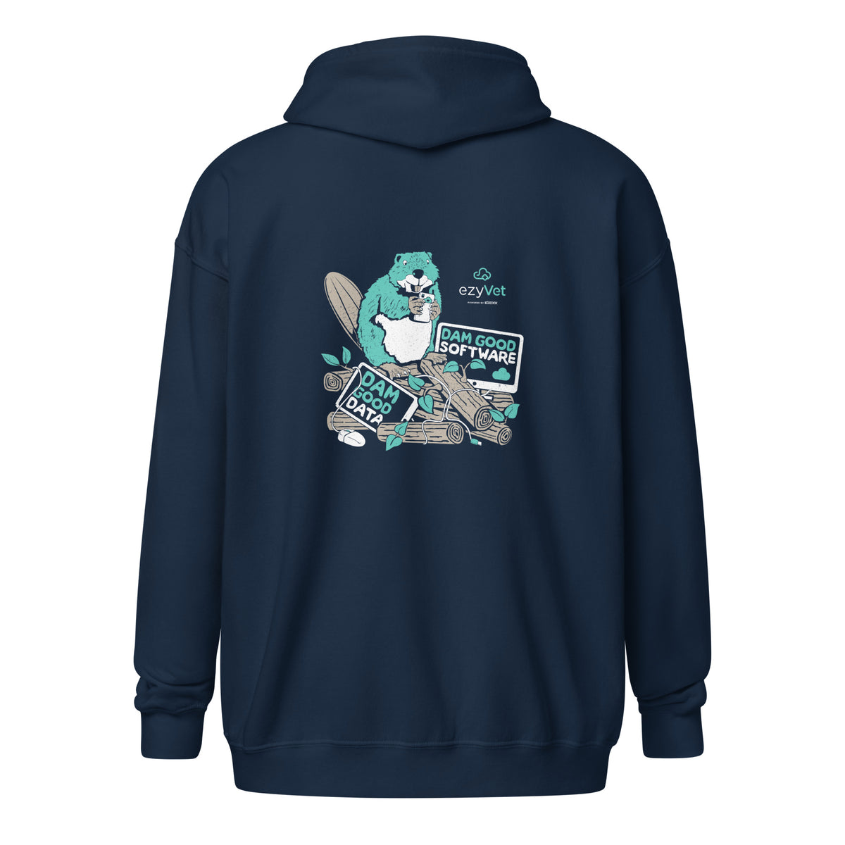 ezyVet Beaver Unisex zip hoodie