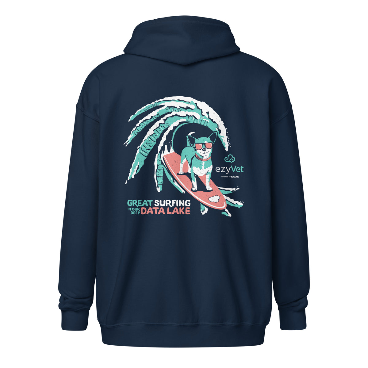 ezyVet Surf Dog Unisex zip hoodie