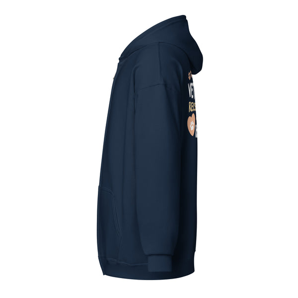 Veterinary receptionist work of heart Zip Hoodie-I love Veterinary