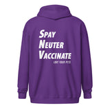 Spay, neuter, vaccinate! Love your pets Unisex zip hoodie-I love Veterinary