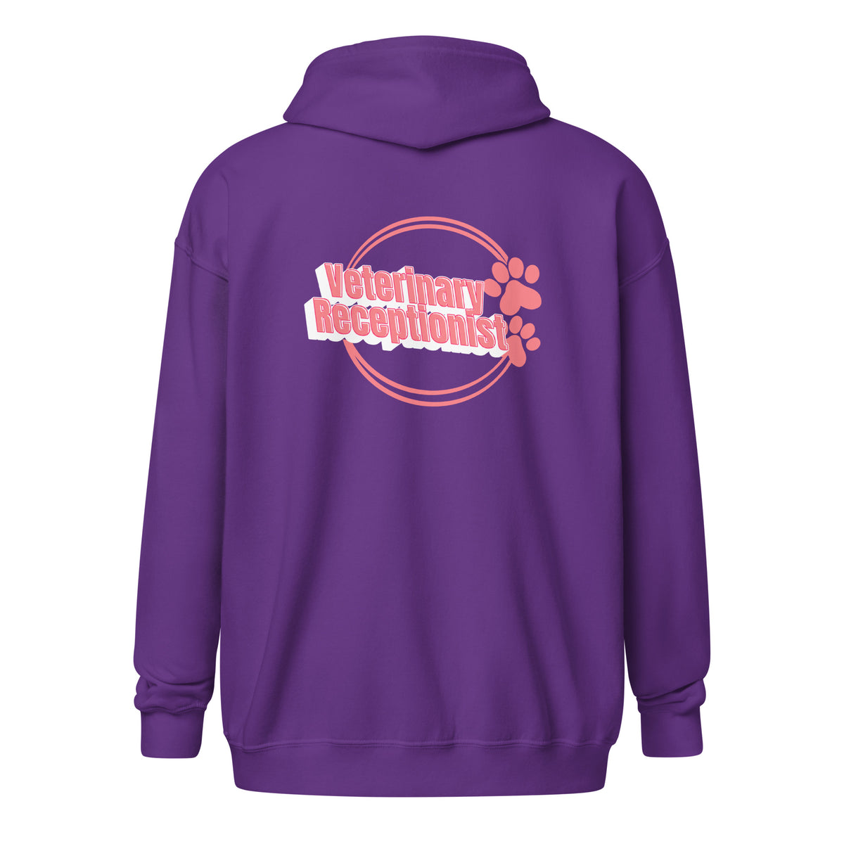 Vet Receptionist circle two paws Unisex Zip Hoodie-I love Veterinary