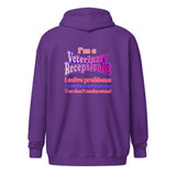 I'm a vet receptionist, I solve problems 2 Unisex Zip Hoodie-I love Veterinary