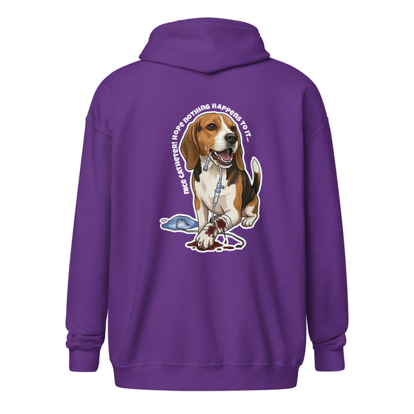 Nice catheter! Unisex Zip Hoodie-I love Veterinary