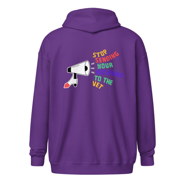 Stop sending your husband to the vet Unisex Zip Hoodie-I love Veterinary