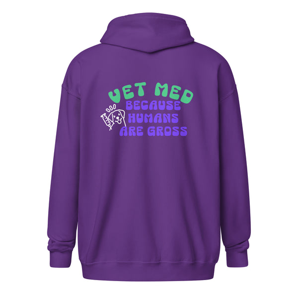 Vet Med because humans are gross Unisex Zip Hoodie-I love Veterinary