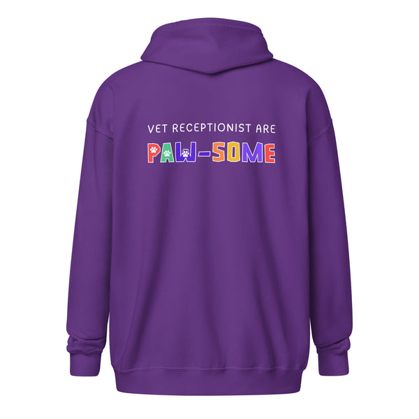 Vet receptionist are paw-some Unisex Zip Hoodie-I love Veterinary