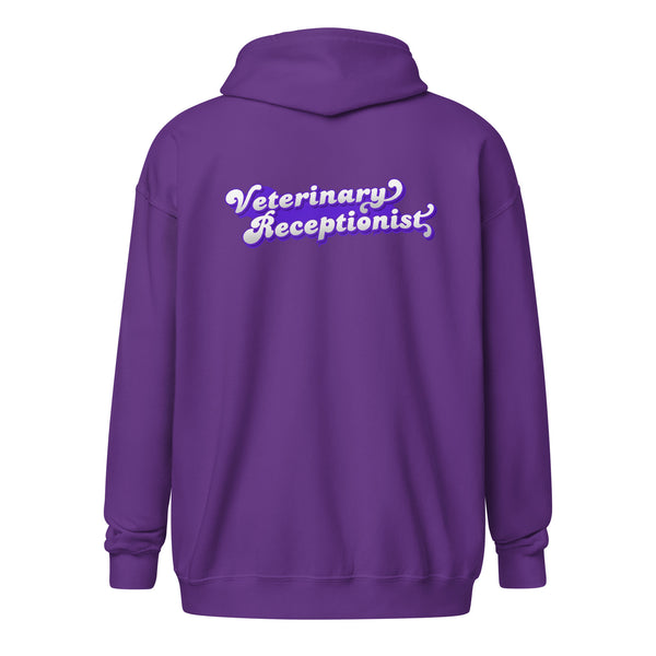 Veterinary Receptionist Unisex Zip Hoodie-I love Veterinary