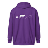 Cow pulse Unisex Zip Hoodie