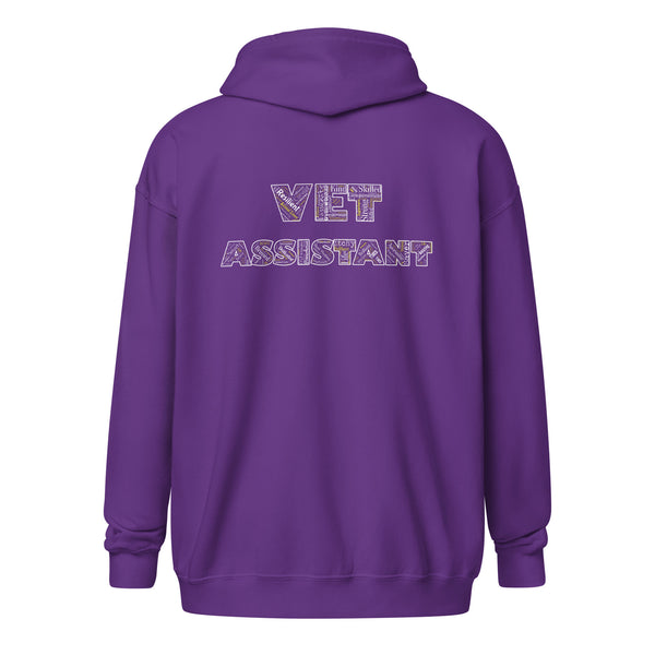 Vet Assistant Typography Unisex Zip Hoodie