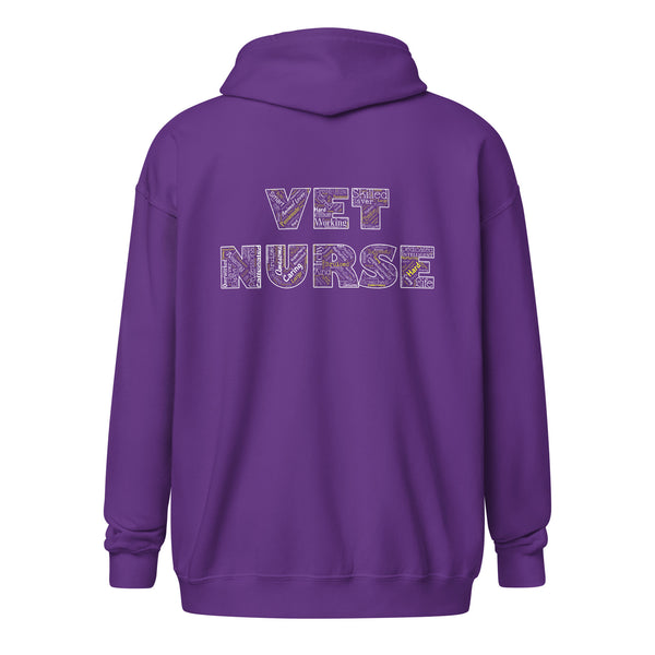 Vet Nurse Typography Unisex Zip Hoodie