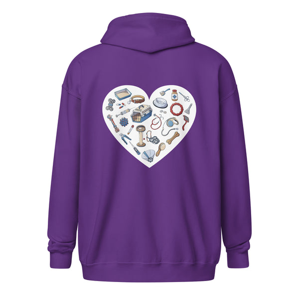 Veterinary Heart Unisex Zip Hoodie