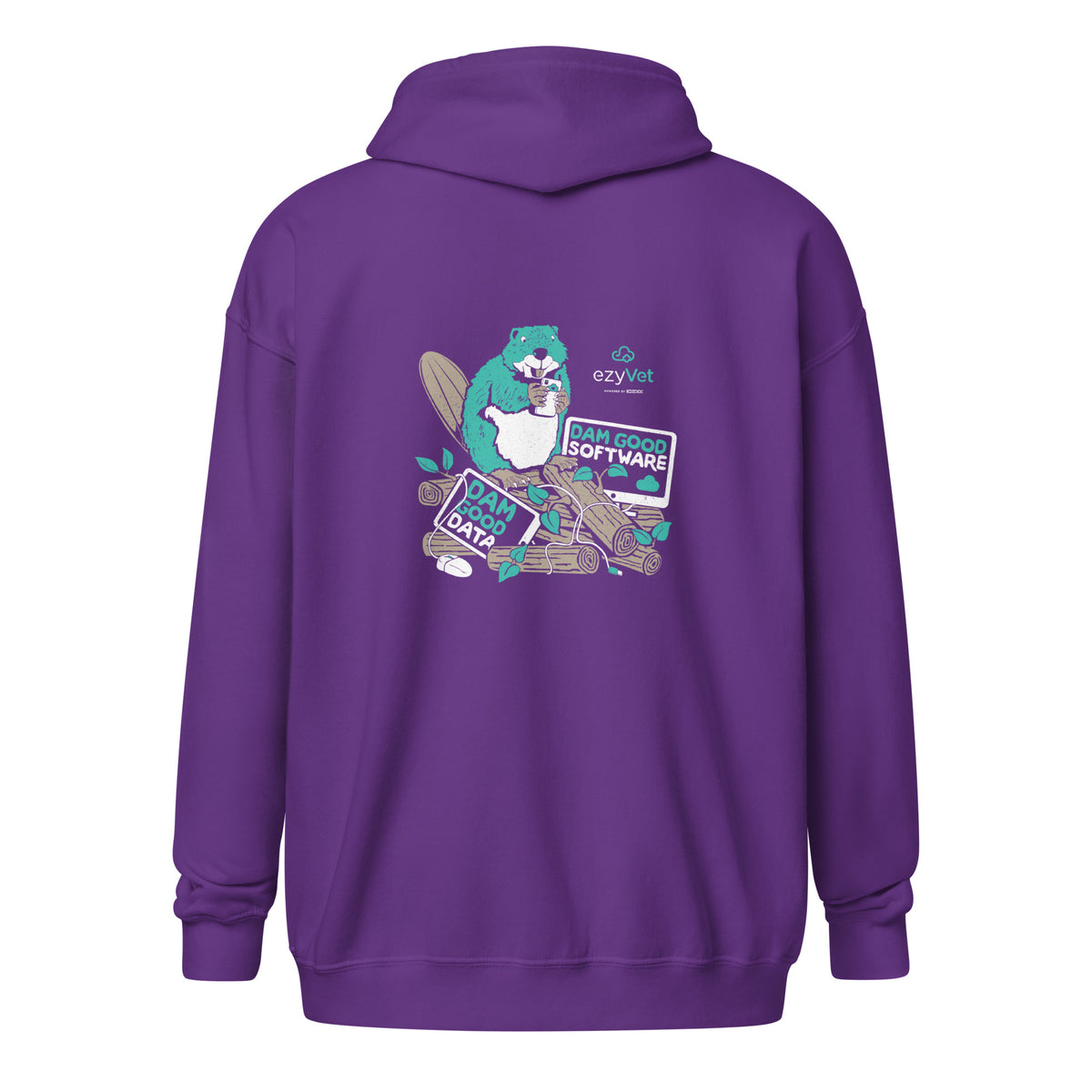 ezyVet Beaver Unisex zip hoodie