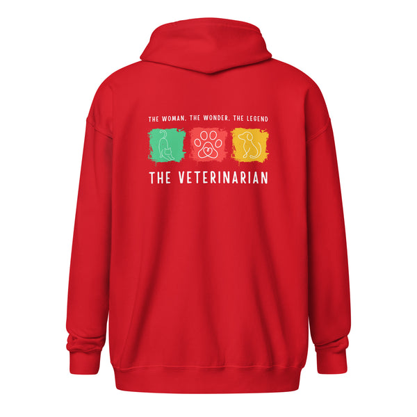 The woman, the wonder, the legend - the Veterinarian Unisex Zip Hoodie-I love Veterinary