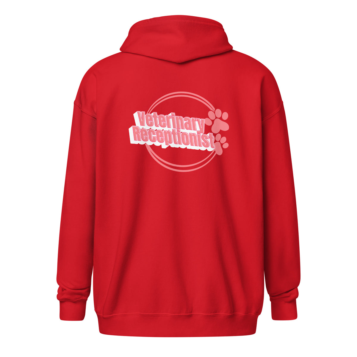 Vet Receptionist circle two paws Unisex Zip Hoodie-I love Veterinary