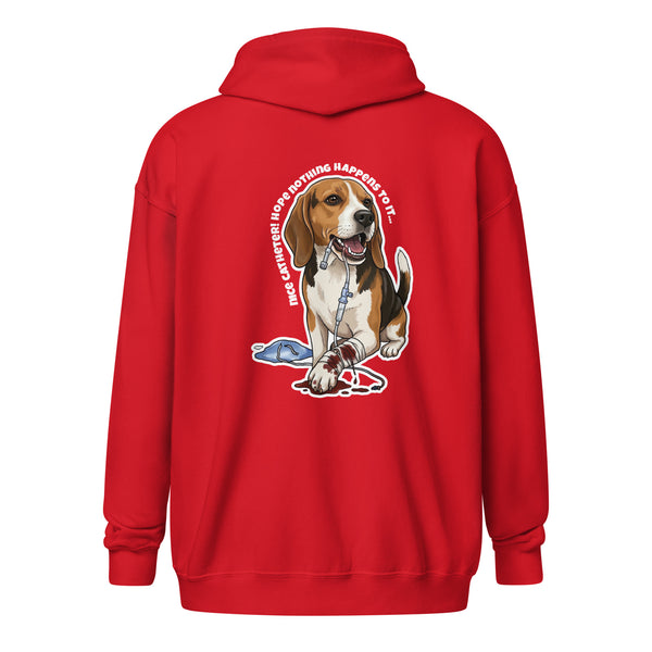Nice catheter! Unisex Zip Hoodie-I love Veterinary
