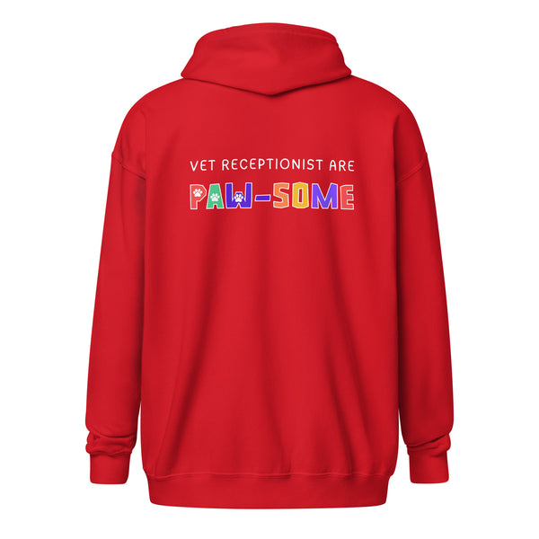 Vet receptionist are paw-some Unisex Zip Hoodie-I love Veterinary
