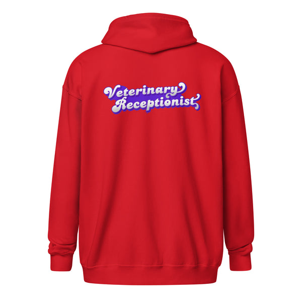 Veterinary Receptionist Unisex Zip Hoodie-I love Veterinary
