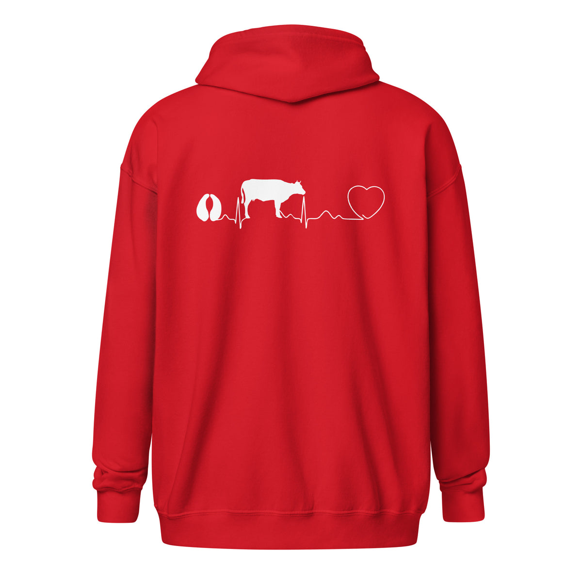 Cow pulse Unisex Zip Hoodie