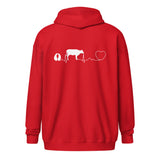 Cow pulse Unisex Zip Hoodie