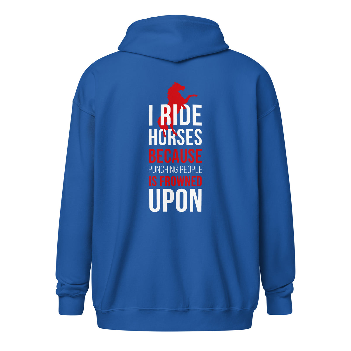 I ride Horses because punching people is frowned upon Unisex heavy blend zip hoodie-Unisex Zip Hoodie | Gildan 18600-I love Veterinary