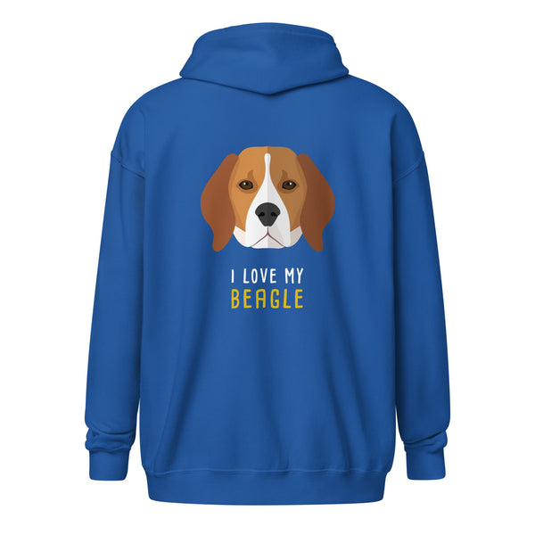 I love my Beagle Unisex Zip Hoodie-I love Veterinary