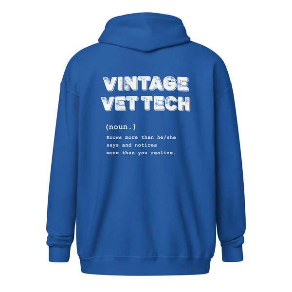 Vintage Vet Tech Unisex Zip Hoodie-Unisex Zip Hoodie | Gildan 18600-I love Veterinary