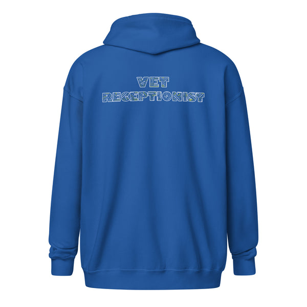 Vet Receptionist Typography Unisex Zip Hoodie-I love Veterinary