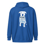 Home is where my Pitbull is Unisex Zip Hoodie-Unisex Zip Hoodie | Gildan 18600-I love Veterinary