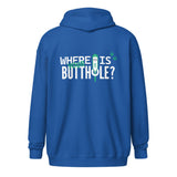 Where is your butthole Unisex heavy blend zip hoodie-Unisex Zip Hoodie | Gildan 18600-I love Veterinary