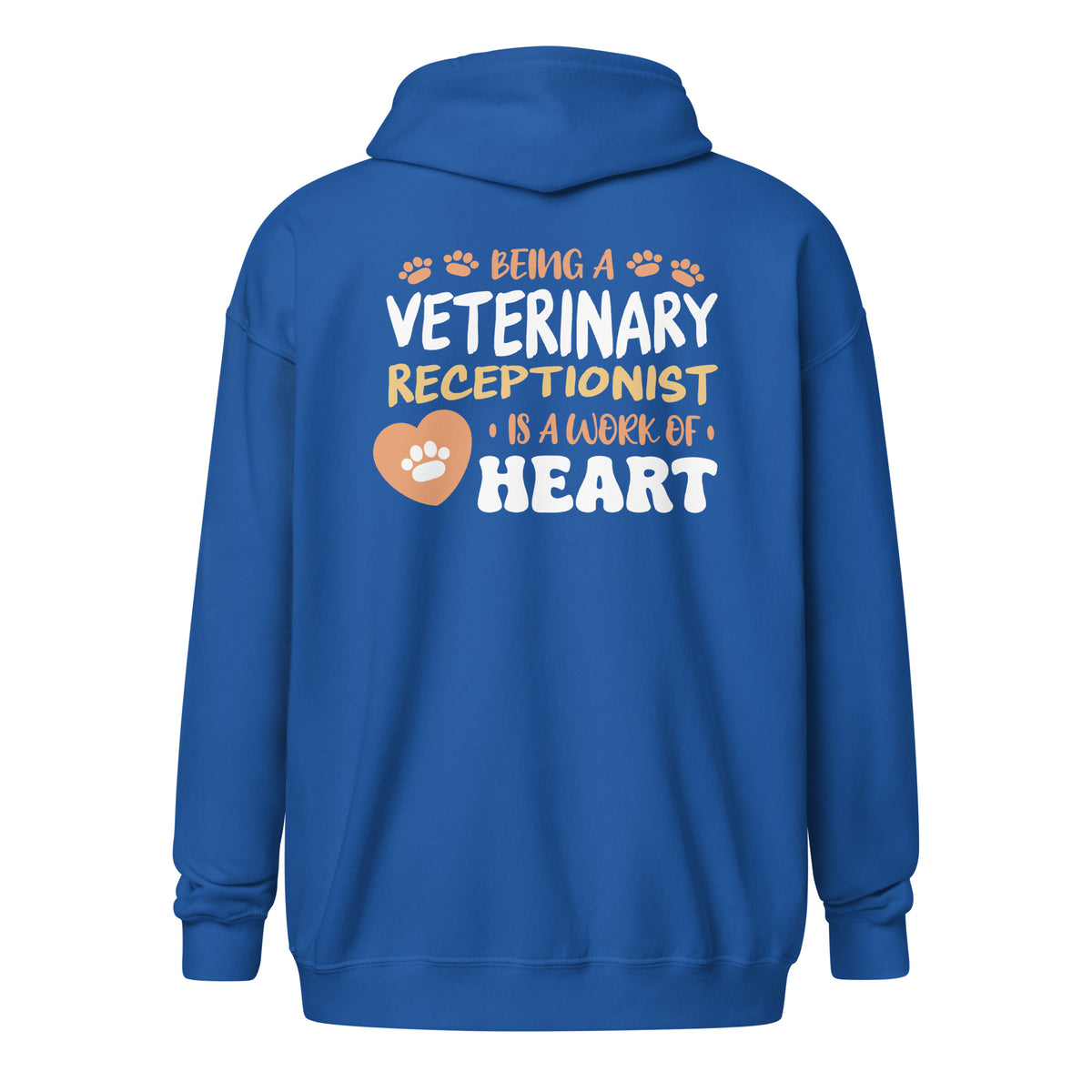 Veterinary receptionist work of heart Zip Hoodie-I love Veterinary