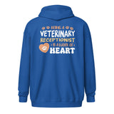 Veterinary receptionist work of heart Zip Hoodie-I love Veterinary
