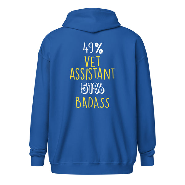 49% vet assistant 51% Badass Unisex Zip Hoodie-I love Veterinary