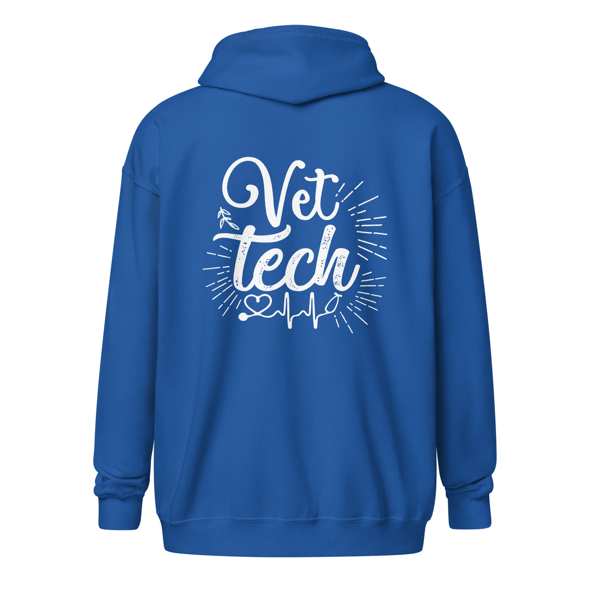 Vet Tech Stethoscope Pulse Unisex Zip Hoodie-I love Veterinary