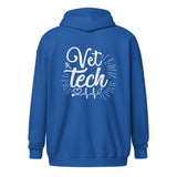 Vet Tech Stethoscope Pulse Unisex Zip Hoodie-I love Veterinary