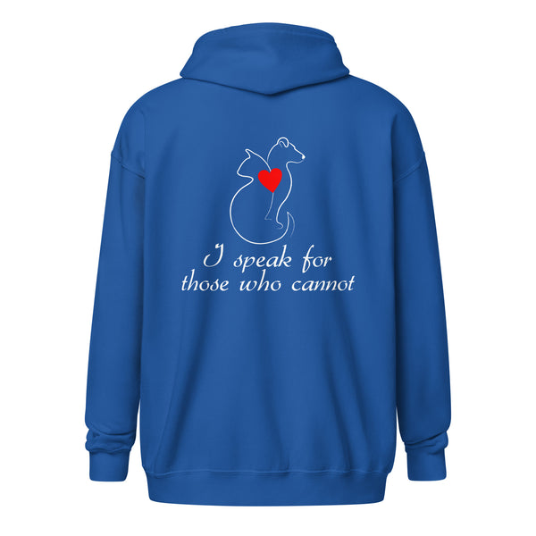 I speak for those who cannot Unisex zip hoodie-I love Veterinary