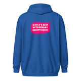 World's best veterinary receptionist color splash Unisex Zip Hoodie-I love Veterinary