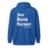 Spay, neuter, vaccinate! Love your pets Unisex zip hoodie-I love Veterinary