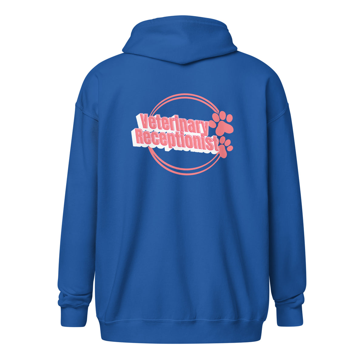 Vet Receptionist circle two paws Unisex Zip Hoodie-I love Veterinary