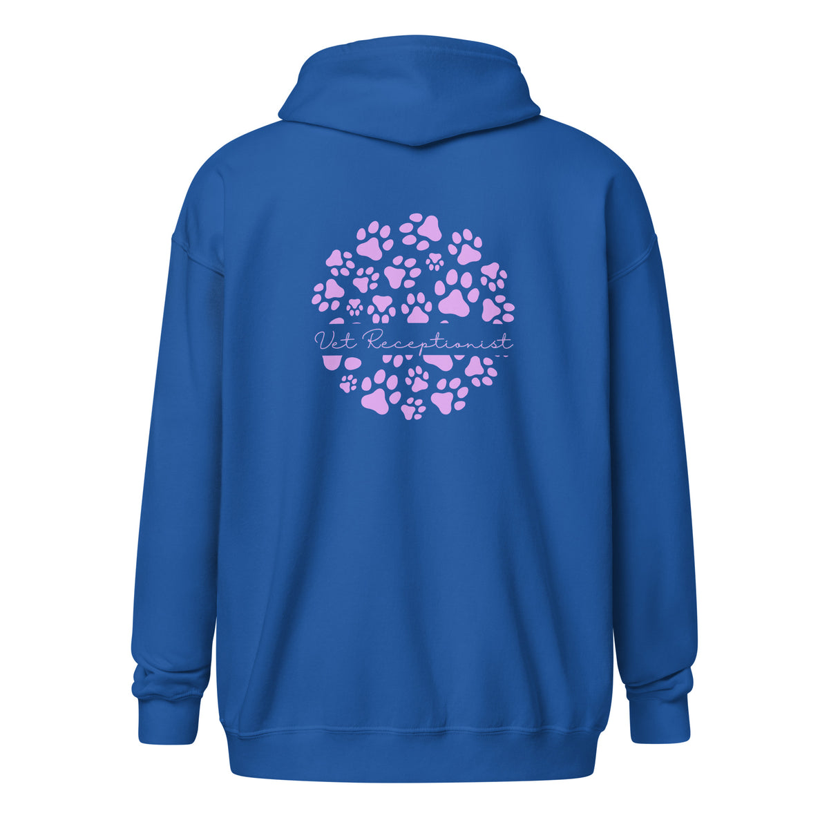 Vet Receptionist circle paws pattern Unisex Zip Hoodie-I love Veterinary