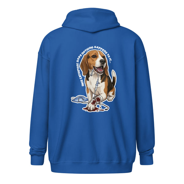 Nice catheter! Unisex Zip Hoodie-I love Veterinary