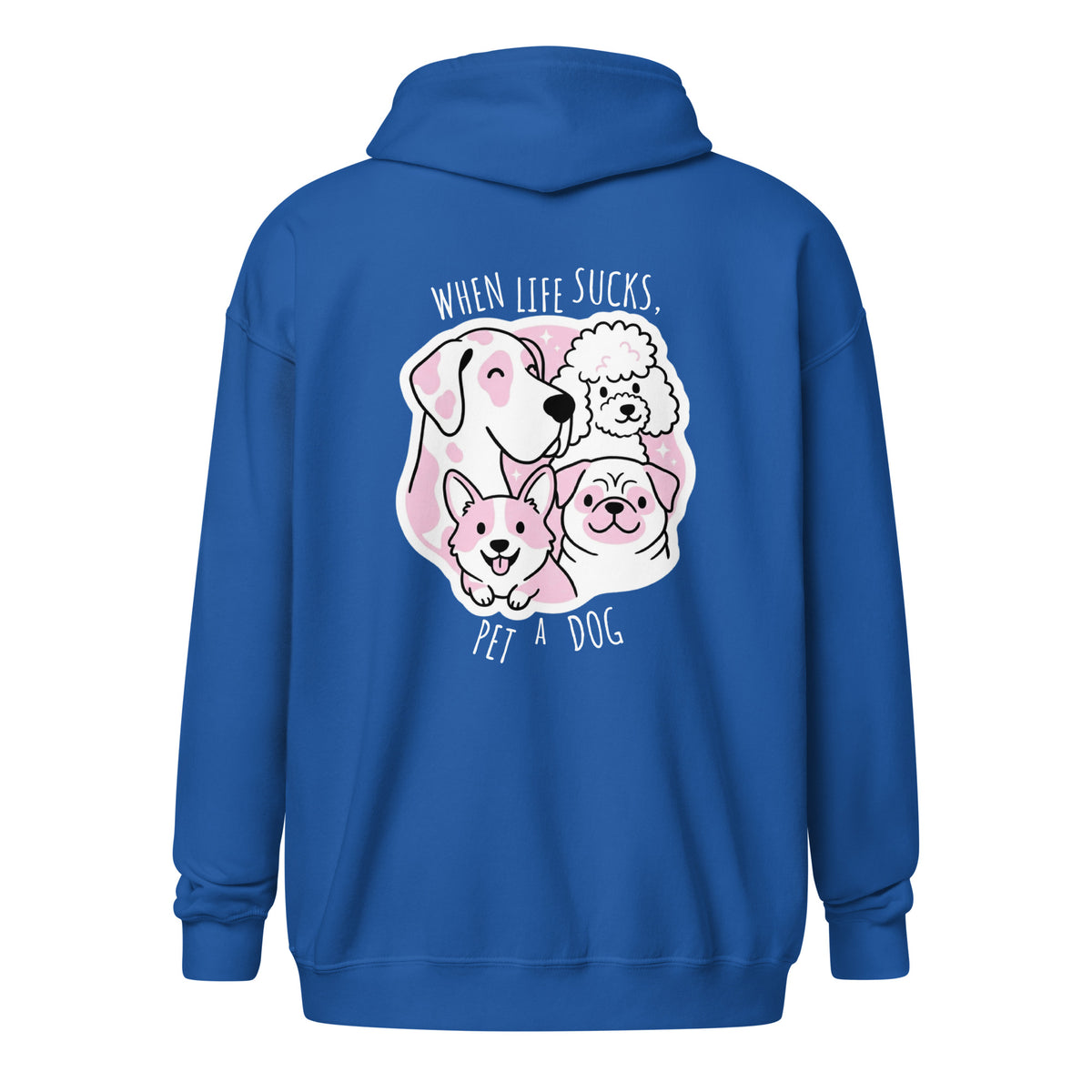 When life sucks pet a dog Unisex Zip Hoodie-I love Veterinary