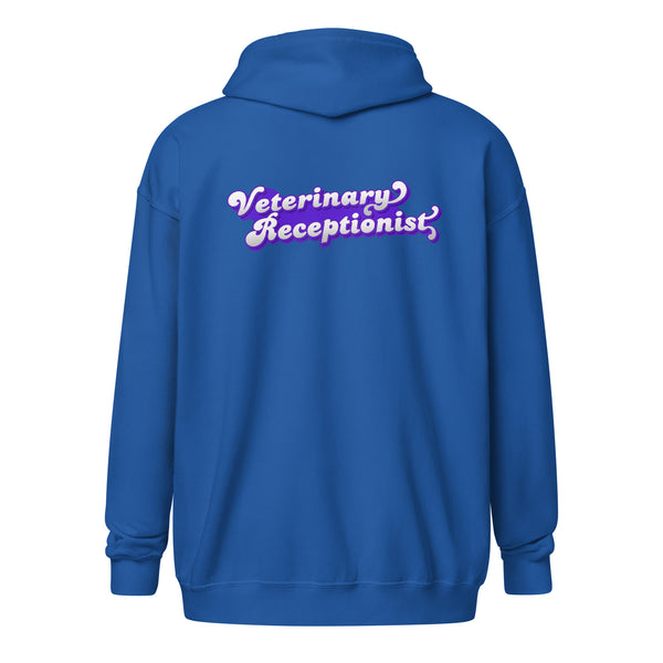 Veterinary Receptionist Unisex Zip Hoodie-I love Veterinary